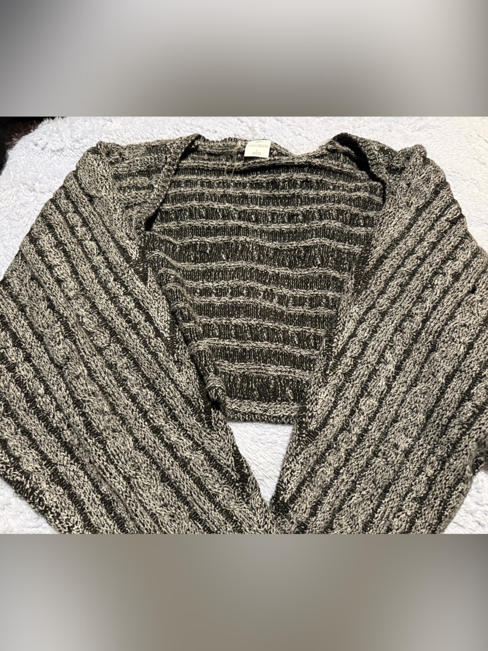 wild fable Marled Black and Cream Crop cardigan Sweater